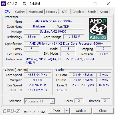 screenshot of CPU-Z validation for Dump [2kk6ht] - Submitted by  JENSSGD-PC  - 2016-03-17 19:36:22