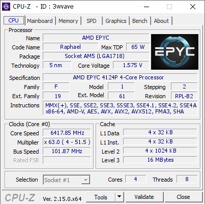 screenshot of CPU-Z validation for Dump [3wvave] - Submitted by  moi_kot_lybit_moloko  - 2025-05-16 16:52:58