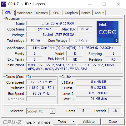screenshot of CPU-Z validation for Dump [4kgppb] - Submitted by  DESKTOP-5A9OODS  - 2026-02-11 09:44:26