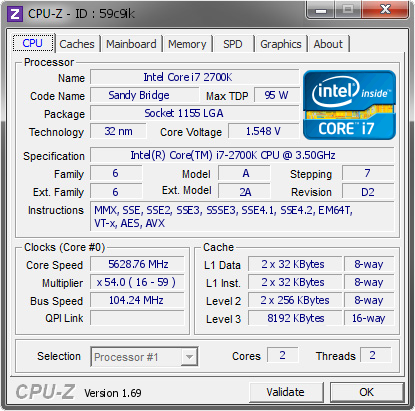 screenshot of CPU-Z validation for Dump [59c9ik] - Submitted by  Blackbolt  - 2014-11-28 21:11:00