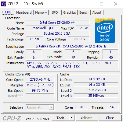 screenshot of CPU-Z validation for Dump [5evth8] - Submitted by  MATT  - 2026-04-11 08:58:45