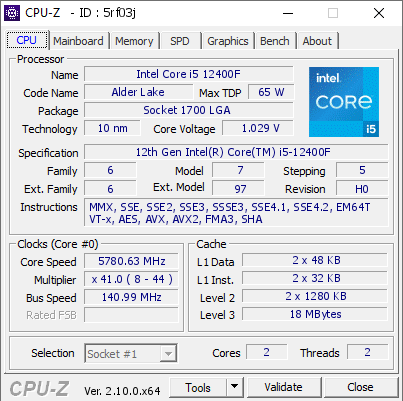 screenshot of CPU-Z validation for Dump [5rf03j] - Submitted by  tomekmak  - 2024-11-29 00:21:34