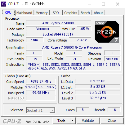 screenshot of CPU-Z validation for Dump [8e2khb] - Submitted by  DESKTOP-SV80OEV  - 2026-10-05 05:24:41
