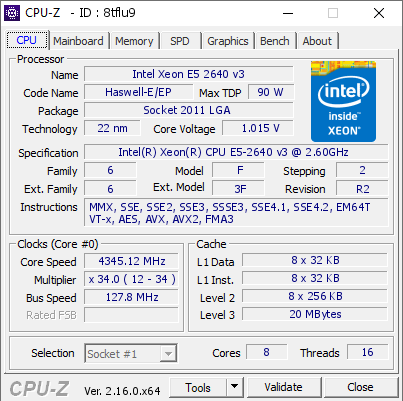 screenshot of CPU-Z validation for Dump [8tflu9] - Submitted by  SUKEEXADMGPX99JORDI  - 2025-10-16 02:09:00