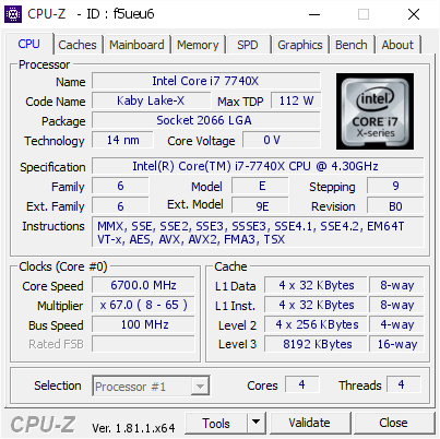 screenshot of CPU-Z validation for Dump [f5ueu6] - Submitted by  Northsys  - 2018-01-28 17:13:38