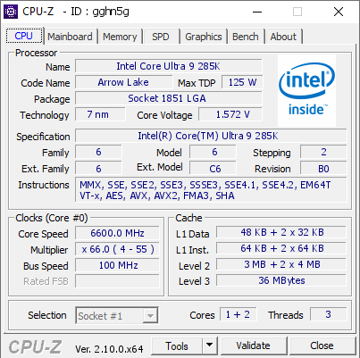 screenshot of CPU-Z validation for Dump [gghn5g] - Submitted by  FUGGER  - 2024-10-20 07:20:57