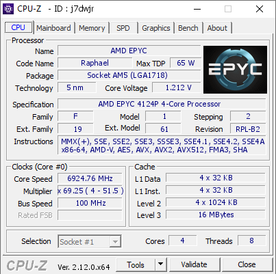screenshot of CPU-Z validation for Dump [j7dwjr] - Submitted by  Watchmydebt  - 2025-02-02 06:01:07