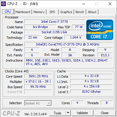 screenshot of CPU-Z validation for Dump [jldstj] - Submitted by  DESKTOP-5C9NLGP  - 2026-08-07 05:44:09