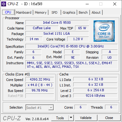 screenshot of CPU-Z validation for Dump [k6a5i8] - Submitted by  Anonymous  - 2026-01-29 07:54:20