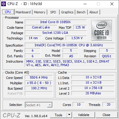 screenshot of CPU-Z validation for Dump [kkhz0d] - Submitted by  Mr. Fox  - 2021-12-04 22:34:51