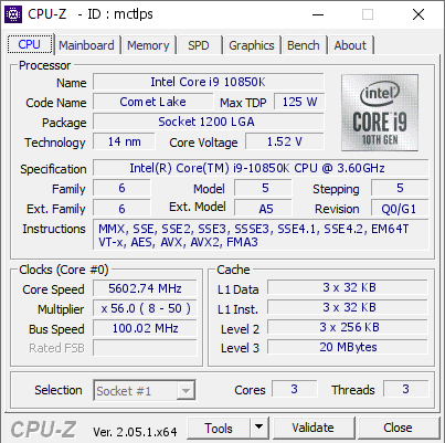 screenshot of CPU-Z validation for Dump [mctlps] - Submitted by  CHATON22-PC  - 2023-05-18 11:32:02