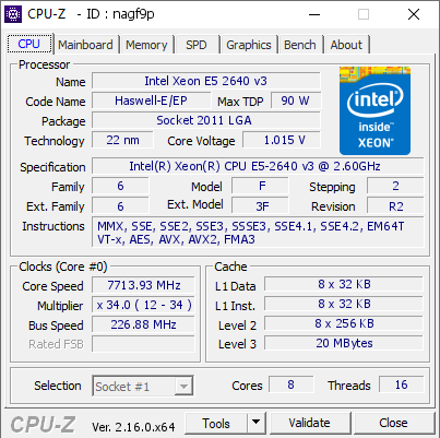 screenshot of CPU-Z validation for Dump [nagf9p] - Submitted by  SUKEEXADMGPX99JORDI  - 2025-10-16 02:14:09