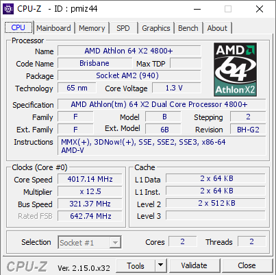 screenshot of CPU-Z validation for Dump [pmiz44] - Submitted by  Barbar0ssa  - 2026-05-17 20:46:29