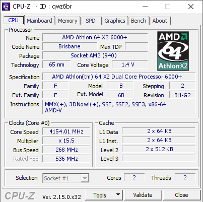 screenshot of CPU-Z validation for Dump [qwz6br] - Submitted by  Barbar0ssa  - 2026-05-25 14:36:59