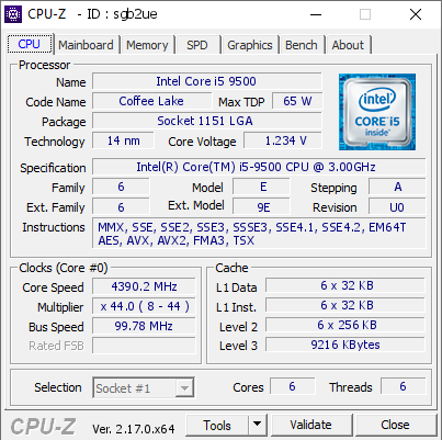 screenshot of CPU-Z validation for Dump [sgb2ue] - Submitted by  Anonymous  - 2025-11-29 01:39:56