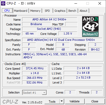 screenshot of CPU-Z validation for Dump [sii8zv] - Submitted by  Barbar0ssa  - 2026-06-09 19:34:10