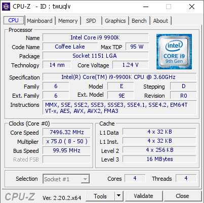 screenshot of CPU-Z validation for Dump [twuqlv] - Submitted by  Eden  - 2026-08-22 20:35:39