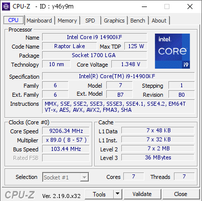 screenshot of CPU-Z validation for Dump [y46y9m] - Submitted by  TeamChina-wytiwx  - 2026-04-22 14:51:21