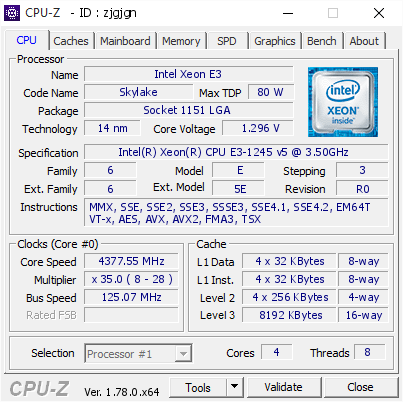 screenshot of CPU-Z validation for Dump [zjgjgn] - Submitted by  Robbster77  - 2017-04-25 22:11:31
